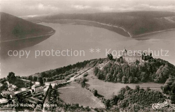 Waldeck Edersee Schloss Waldeck Fliegeraufnahme