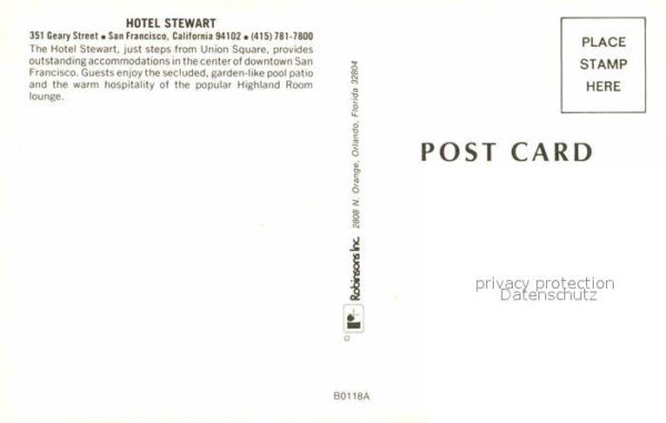 San Francisco California Hotel Stewart – Bild 2