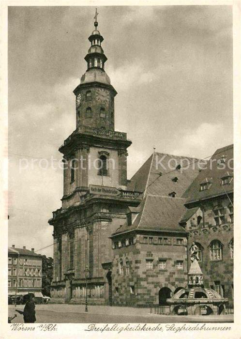Worms Rhein Dreifaltigkeitskirche Siegfriedsbrunnen