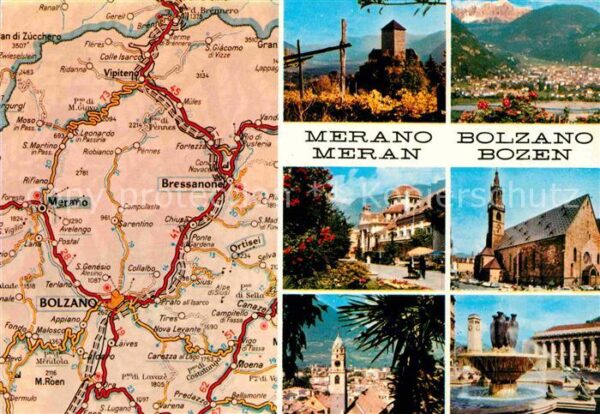 Bolzano Merano Carta Automobilistica