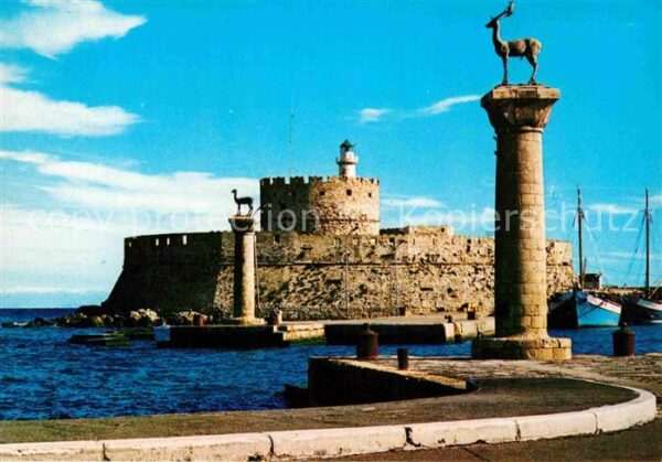 Rhodes Rhodos Greece Stag Lighthouse Leuchtturm Hirsch