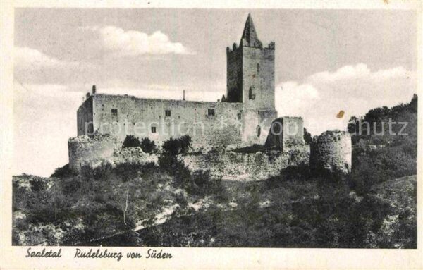 Rudelsburg von Süden Saaletal