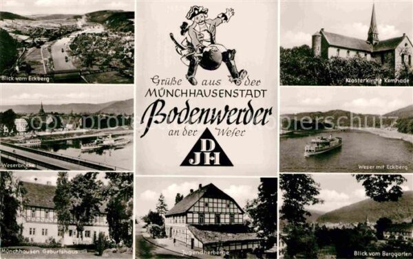 Bodenwerder Baron Münchhausenstadt Weser mit Eckber