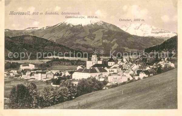 Mariazell Steiermark mit Gemeindealpe und Oetscher