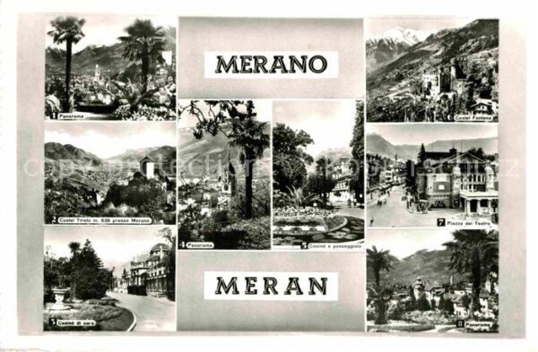 Merano Meran Schloß Kurhaus Brunnenburg Theaterplatz