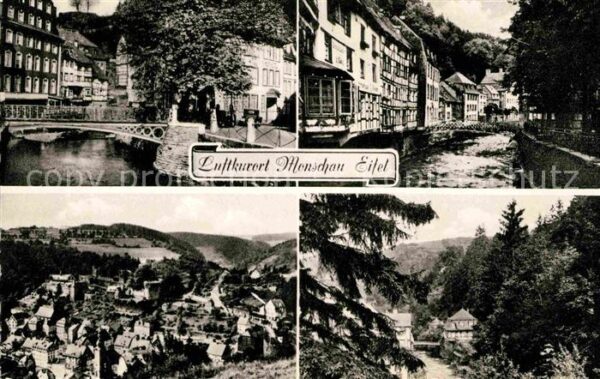Monschau Fliegeraufnahme Brückenpartie