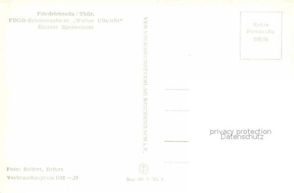 Friedrichsroda FDGB Erholungsheim Walter Ulbricht Spei – Bild 2