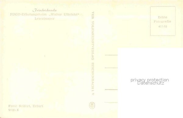Friedrichsroda FDGB Erholungsheim Walter Ulbricht Lese – Bild 2