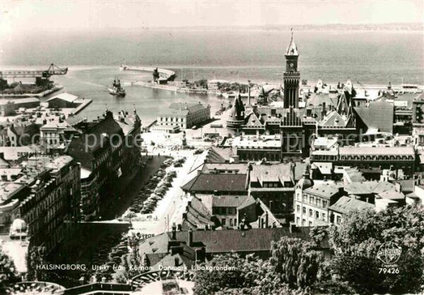 Halsingborg Utsikt fran Kärnan Hafen