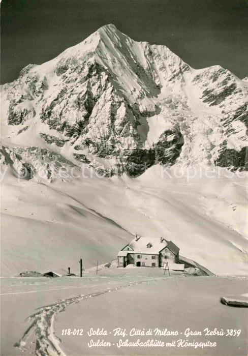 Sulden Solda Schaubachhütte Königspitze Winter