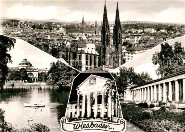 Wiesbaden Bonifatiuskirche Kurpark Brunnenkolonna