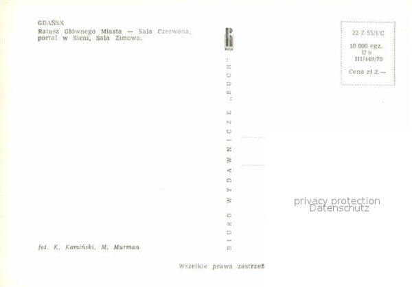 Danzig Westpreussen Rathaus Saal Czerwona Zimowa – Bild 2
