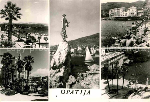 Opatija Abbazia Badestrand Statue