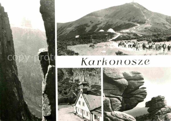 Karkonosze Panorama Felsen Wandergruppe