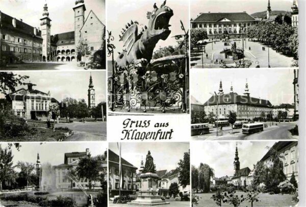 Klagenfurt Woerthersee Marktplatz Hauptbahnhof Park Kirche Den