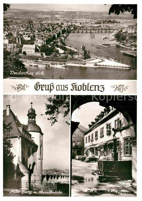 Koblenz Rhein Deutsches Eck Alte Burg Moselbrücke Bru