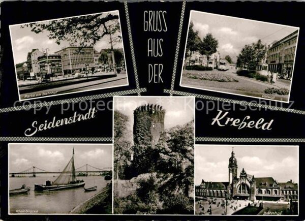 Krefeld Bahnhof Ostwall Rheinbrücke Burg Linn