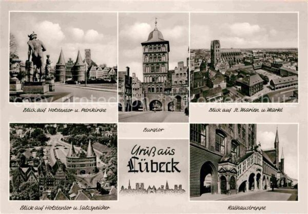 Luebeck Holstentor Petrikirche Burgtor Salzspei