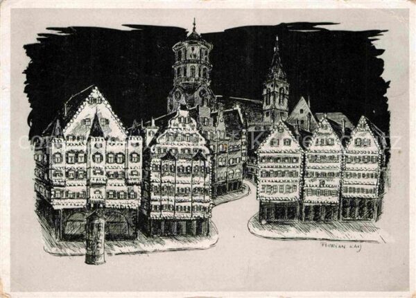 Stuttgart Marktplatz Zeichnung Florian Kay
