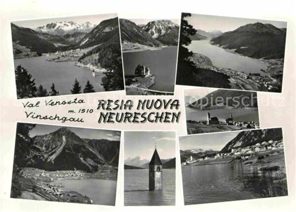 Resia Nuova Neureschen Val Venosta Reschenpass Stausee