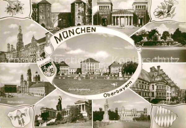 Muenchen Marienplatz Dom Feldherrnhalle Schloss