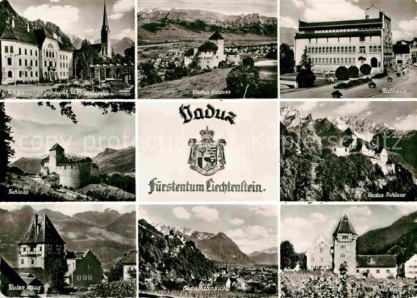 Vaduz Regierungsgebäude Pfarrkirche Rathaus S