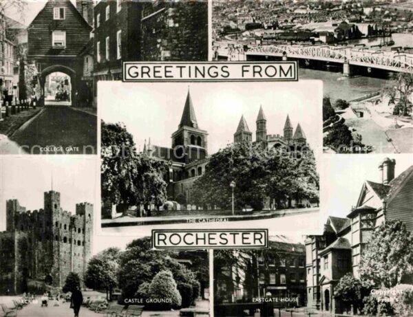 Rochester UK College Gate Bridge Castle Grounds East