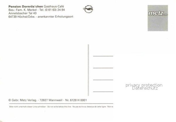 Hoechst Odenwald Pension Dornröschen Gasthaus Cafe – Bild 2