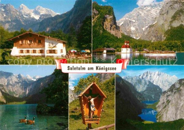 Schoenau Koenigssee Gaststätte Saletalm mit Teufelshörner B