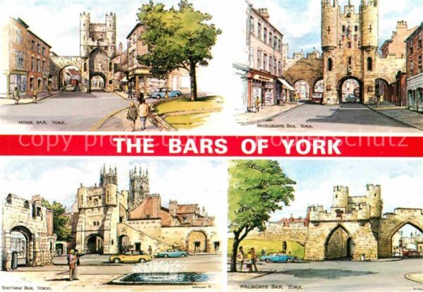 York UK The Bars of York Monk Bar Bootham Bar W