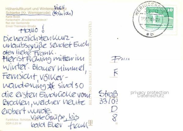 Schierke Harz Kalte Bode Ferienheim Brockenscheideck – Bild 2