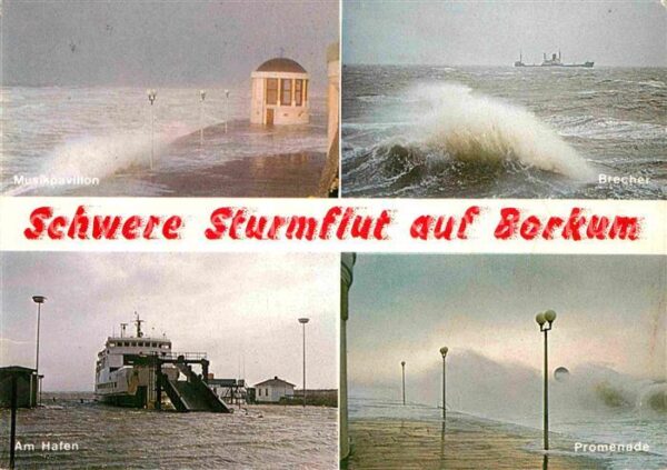 Borkum Schwere Sturmflut Brecher Musikpavillon