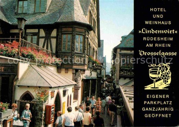Ruedesheim Rhein Drosselgasse Hotel und Weinhaus Lindenw