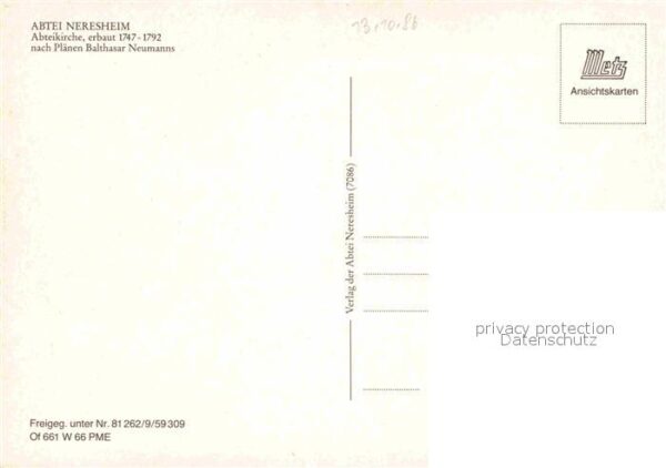 Neresheim Abtei Kirche 18. Jhdt. Fliegeraufnahme – Bild 2