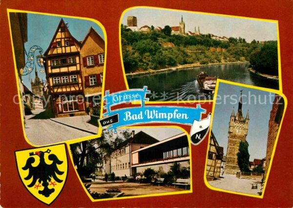 Bad Wimpfen Altstadt Fachwerkhaus Partie am Neckar