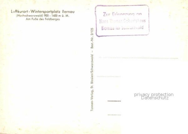 Bernau Schwarzwald Hans Thoma Haus Luftkurort Wintersportp – Bild 2