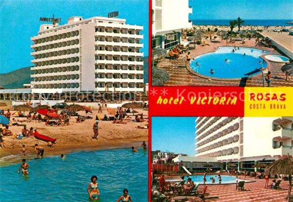 Rosas Costa Brava Cataluna Hotel Victoria Swimming Pool Strand