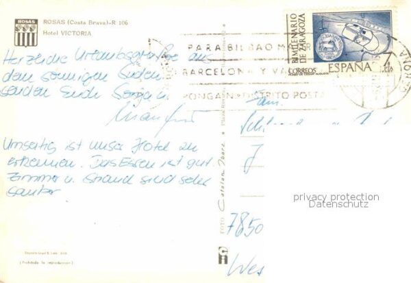 Rosas Costa Brava Cataluna Hotel Victoria Swimming Pool Strand – Bild 2