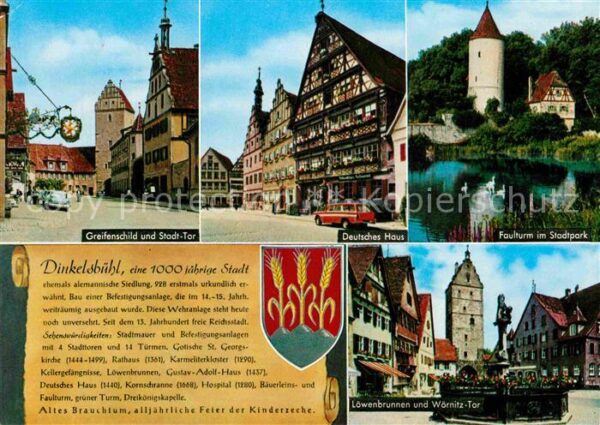 Dinkelsbuehl Greifenschild Stadttor Deutsches Haus F