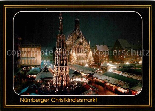Nuernberg Christkindlmarkt Schöner Brunnen Kirche