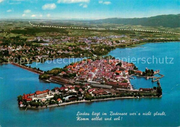 Lindau Bodensee Halbinsel Deutsch Österreichische Grenz