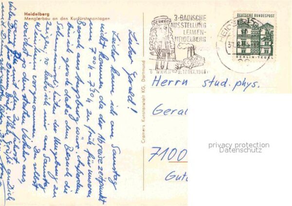 Heidelberg Neckar Menglerbau Kurfürstenanlagen – Bild 2