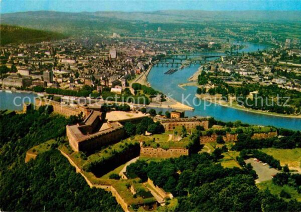 Koblenz Rhein Festung Ehrenbreitstein und Deutsches E