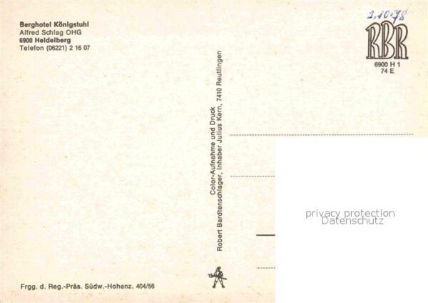 Heidelberg Neckar Berghotel Königstuhl Sender Fliegeraufn – Bild 2