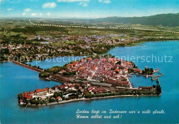 Lindau Bodensee Halbinsel Deutsch Österreichische Grenz