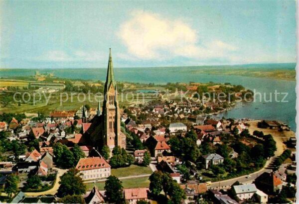 Schleswig Schlei Ortsansicht mit Kirche Fliegeraufnahme