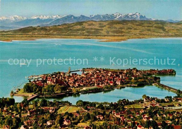 Lindau Bodensee mit Schweizer Bergen Säntis Thorbecke L