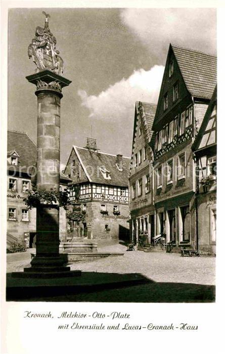 Kronach Oberfranken Melchior Otto Platz Ehrensäule