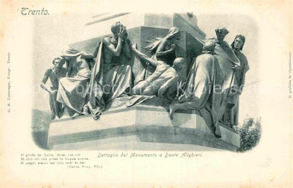 Trento Dettaglio del Monumento a Dante Alighie