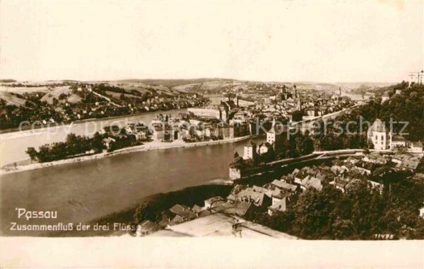 Passau Zusammenfluss der drei Flüsse